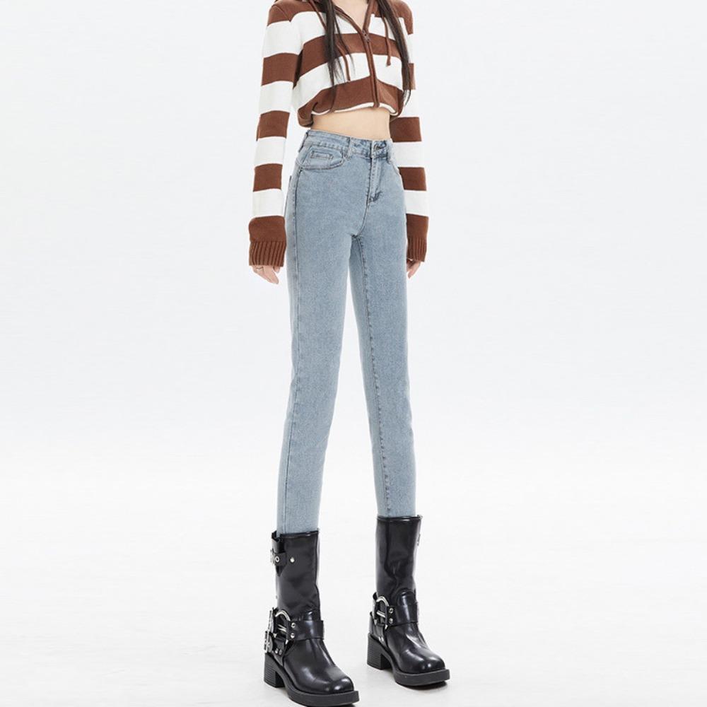 New Autumn and Winter Casual Versatile Jeans Women's Autumn and Winter High Waist Skinny Small Feet Pencil Jeans
