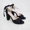 New Xiaoxiangfeng high heels women's thick heels sexy sandals versatile fairy with skirt ribbon bow pearl 43