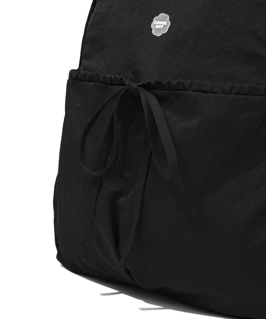 Covernat Woman Clover Heart Shirred Nylon Backpack Black