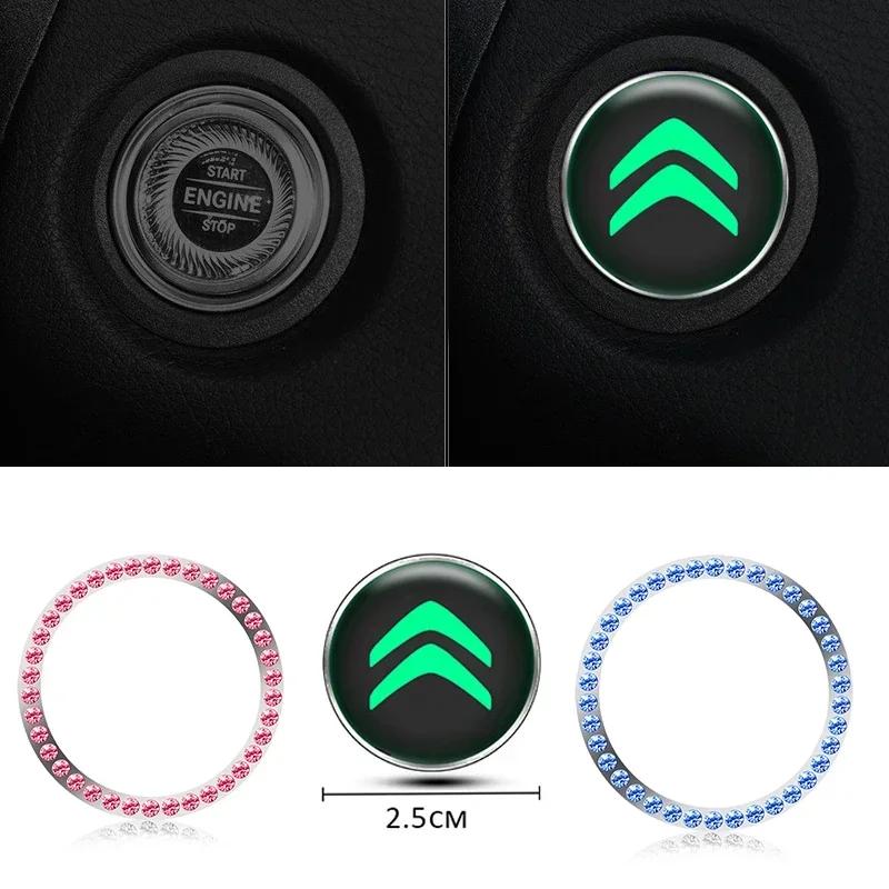 Car Engine Luminous Start Stop Button Cover for Citroen C1 C2 C3 C4 C4L C5 DS3 DS4 Xsara Picasso Saxo C-Elysee Decor Stickers aoq123