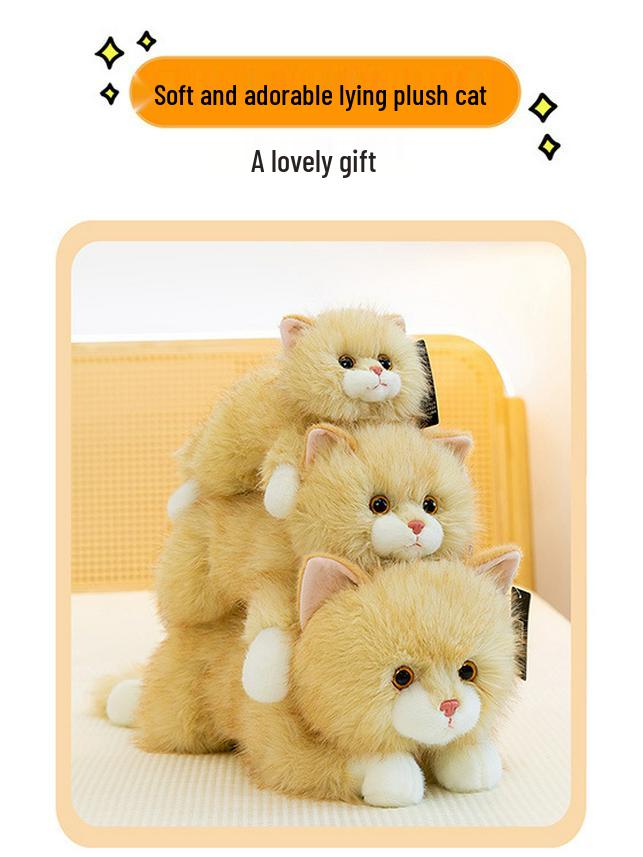 Gemütliche Katzen-Plüschpuppe - Niedliches Begleitkissen & Beruhigendes Geschenk für Mädchen
