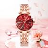 Yalalusi Rose Gold Women'S Quartz Watch Light Luxury Ruby Women'S Watch Waterproof Watch Fashionable And Elegant Women'S Watch