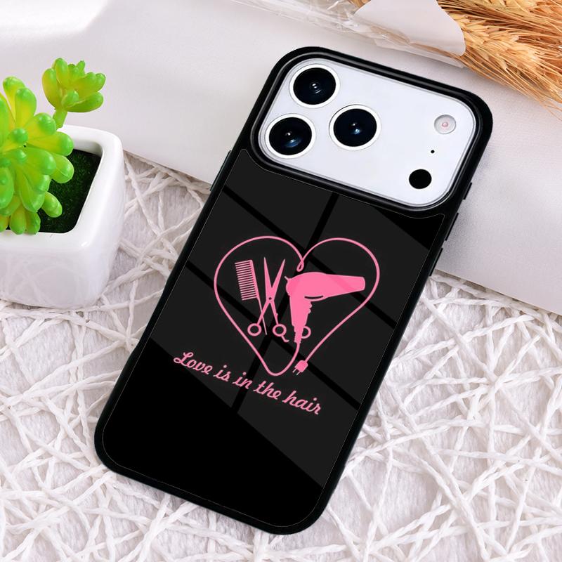 Hair Stylist Barber Hairdresser Tools Phone Case for iPhone 17 Air 16 15 11 12 14 13 Pro Max Shockproof Cover