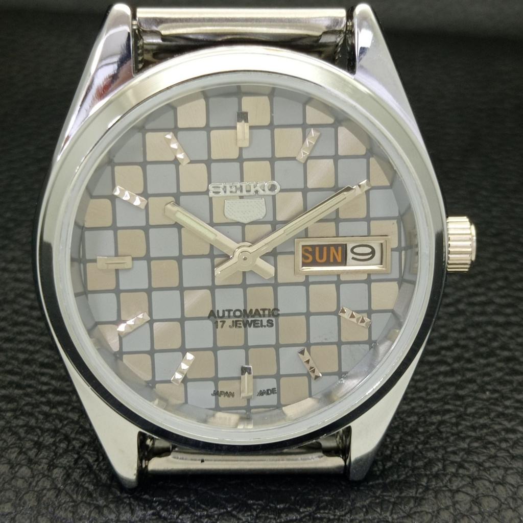REFURBISHED SEIKO 5 AUTOMATIC MENS WATCH JAPAN MADE GREY DIAL CUSTOM a440068-2 QV90-a440068
