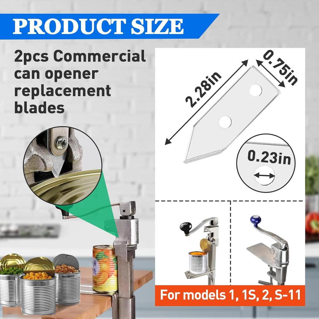 2 Pcs Commercial Can Opener Replacement Blades Compatible with Edlund #1 Can Opener, Easy to Replace