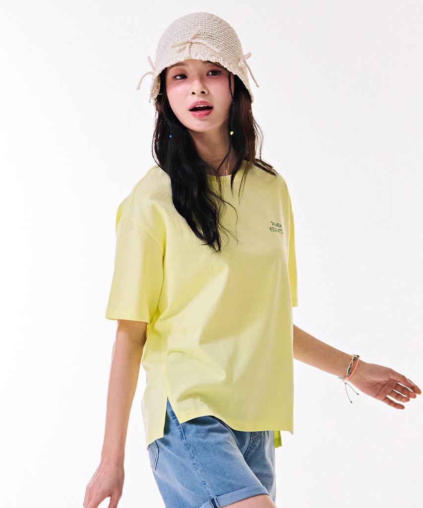 CHASECULT Women'S Cropped Short Sleeve T-Shirt With Varied Hem - Dbzg5851C06