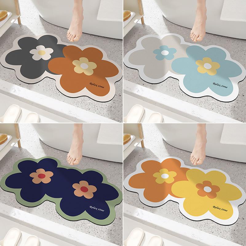 Bathroom Toilet Floor Mat Toilet Door Carpet Diatomium Mud Soft Mat Wash Basin Absorbent Mat Quick Drying Non-slip Foot Mat