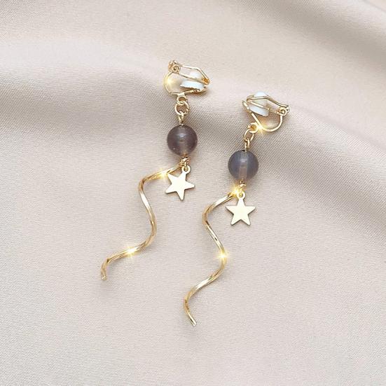 1 Pair Clip Earrings Bow Tassels Jewelry Non-piercing Rhinestones Drop Earrings Birthday Gifts