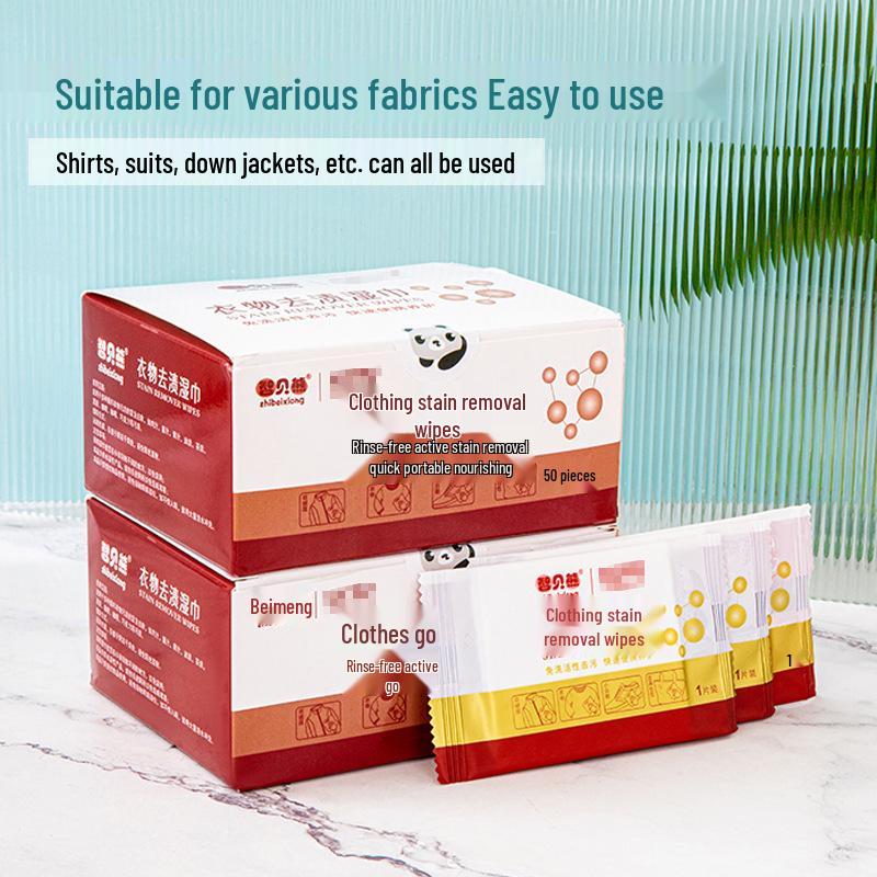 Portable Disposable Stain Remover Wipes for Clothing, Jackets & Shoes