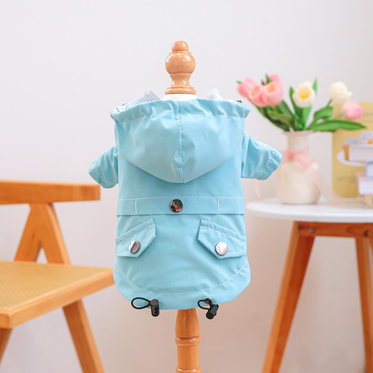 

Waterproof Transparent Dog Jacket with Rainbow Two Legs Design for Bichon Teddy Schnauzer Outdoor Puppy XL - about 14-9 kg