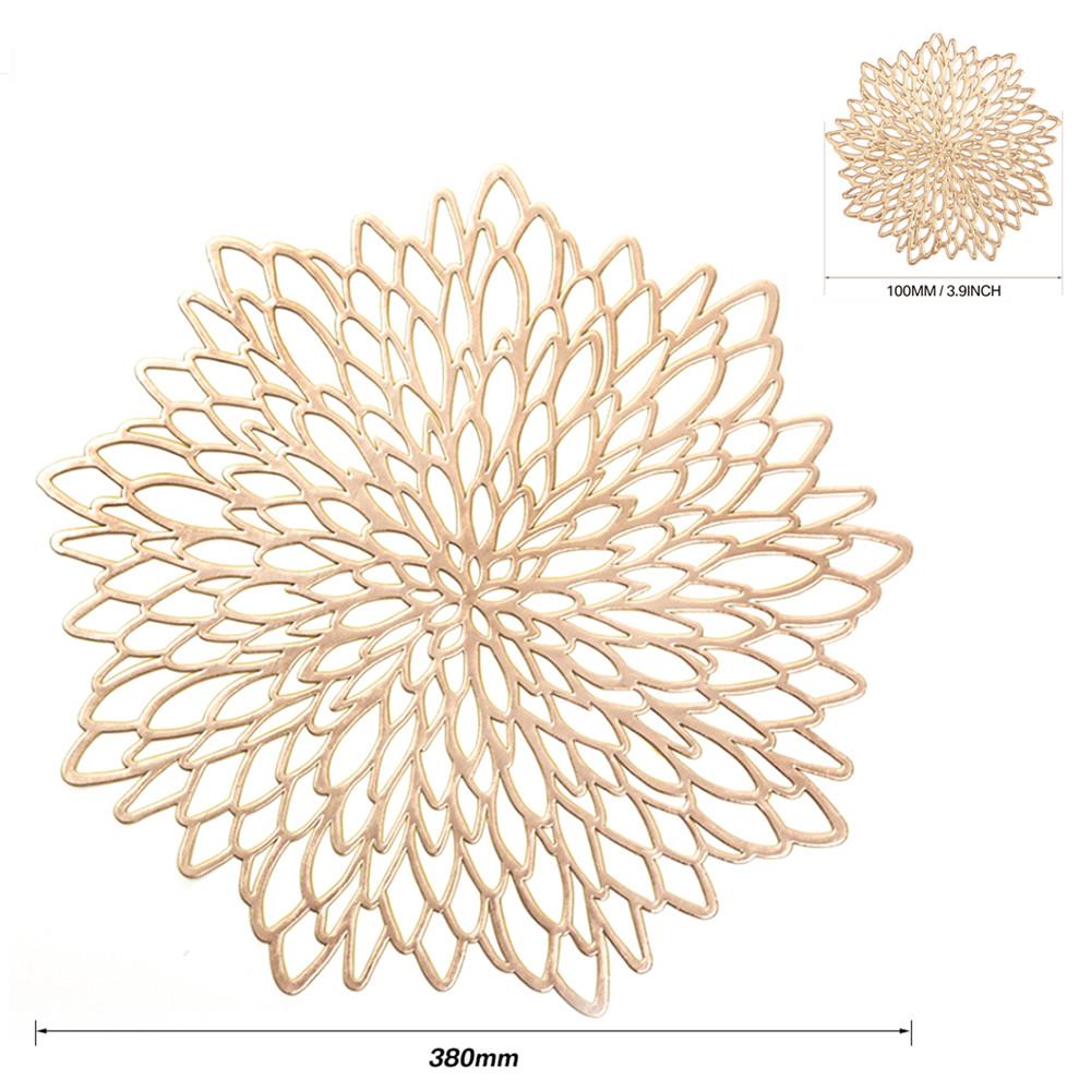 Tischsets Set aus 4/6/8 Rund Ausgestanzt Blühende Blumen Platzsets Untersetzer für Esstisch Feiertagsparty Hochzeitsdekoration