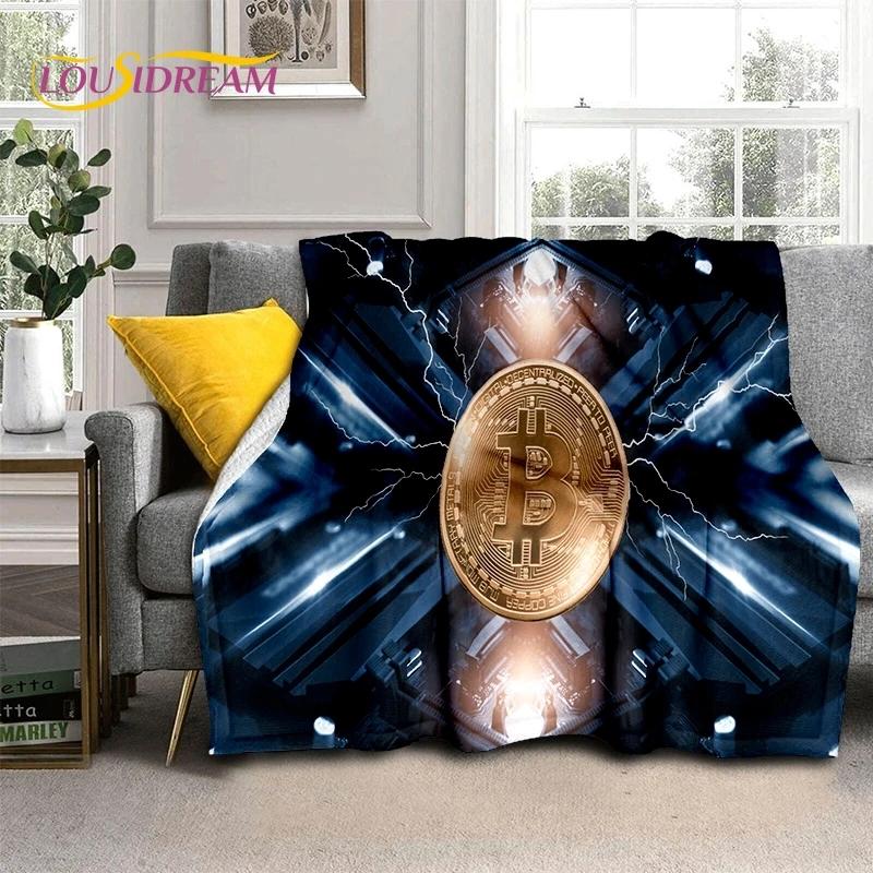Bitcoin 3D Virtual Currency NFT Blanket,Soft Throw Blanket for Home Bedroom Bed Sofa Picnic Travel Office Cover Blanket Kid gift