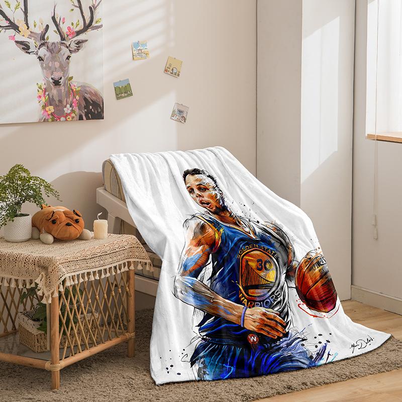 Basketball Star Series Flannel Blanket 3D Printed Sofa Blanket Thickened Blanket