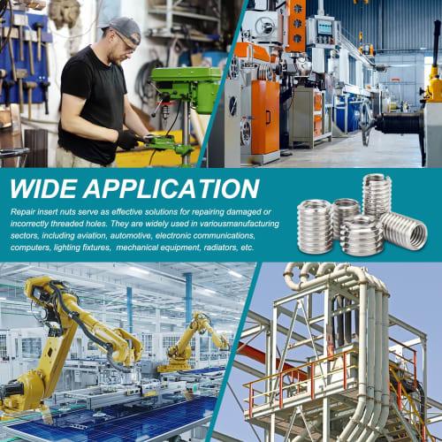 PATIKIL Insert Nuts, 5-Piece Thread Conversion Adapter, M8x1.25 Inner Diameter to M12x1.75 Outer Diameter, 25mm Length, 303 Stainless Steel, Single Gr