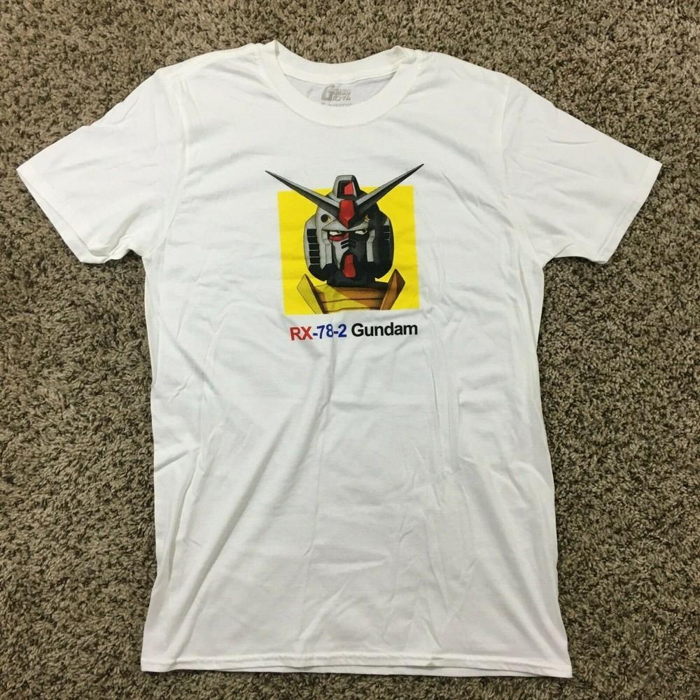 

NEW Crunchyroll Mobile Suit Gundam 90s Anime Men Sz S RX-78-2 Manga White Shirt Unisex T-Shirt S