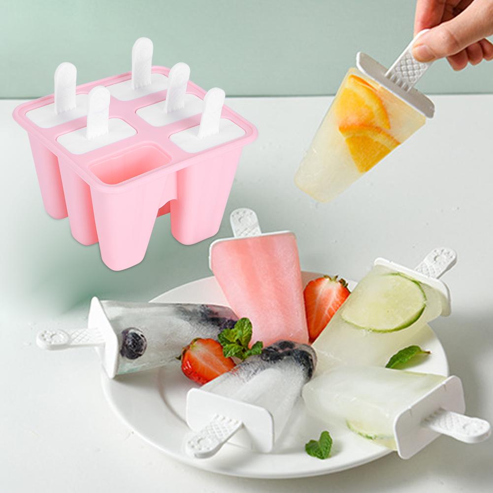 

Бытовые розовые силиконовые формы для мороженого DIY форма для изготовления инструмент с ручками кухонные принадлежности 6 форм для мороженого