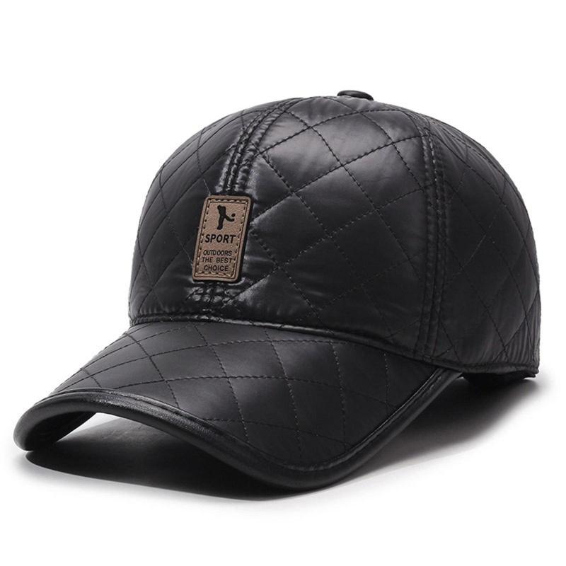 Zimowa czapka PU odporna na zimno, pogrubiona, wiatroszczelna i ciepła, z ochroną uszu, bawełniana czapka