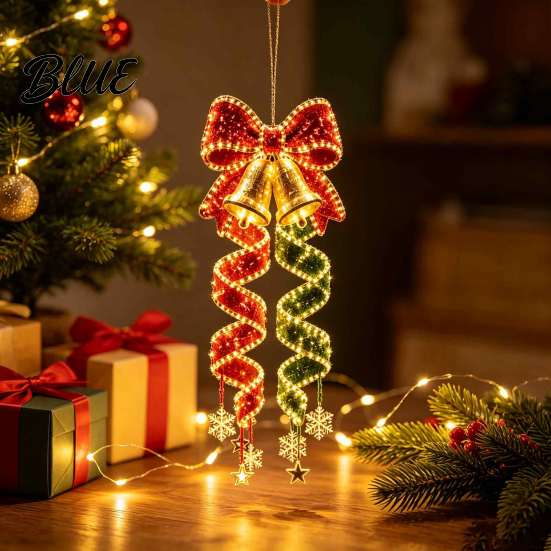 Hanging Christmas Decor for Festivals Magic Spiral LED Light, Decoration with Coordinated Display Accessories Lights Porch Entryway Doorway