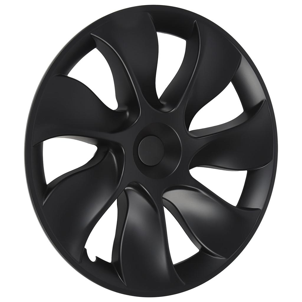 4PCS 19in Wheel Hub Cap Whirlwind Style Sporty Wheel Rim Cover Replacement For Tesla Model Y 2020 To 2023 Matte Black