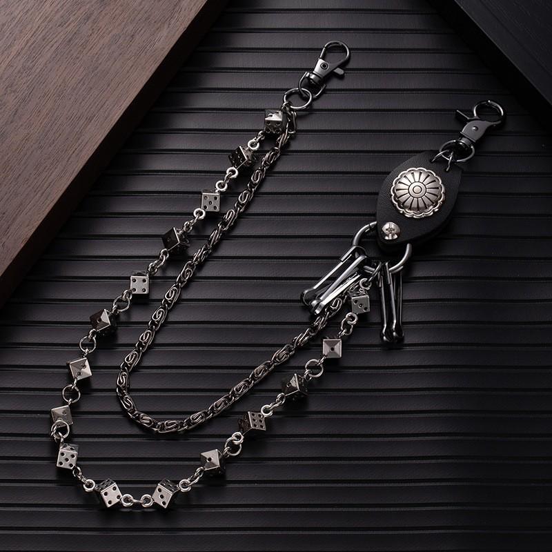 Dark Punk Style Dice Skull Skull Waist Chain Bracelet Necklace Jeans Chain Cool Personality Hip Hop Accessories