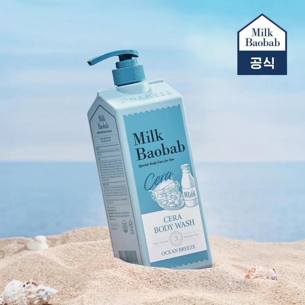 Milk Baobab Cera Body Wash Ocean Breeze 1.2L Scented, Mildly Acidic, Large Capacity Body Cleanser