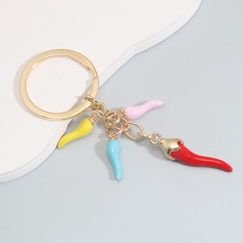 Creative Red Colorful Pepper Keychain Mini Vegetable Key Rings For Best Friends Women Men Gift Car Bag DIY Handmade Jewelry