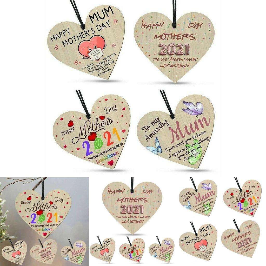 Beautiful Wooden Heart Plaque With Black Rope Mothers Day Gift For Lockdown 2021