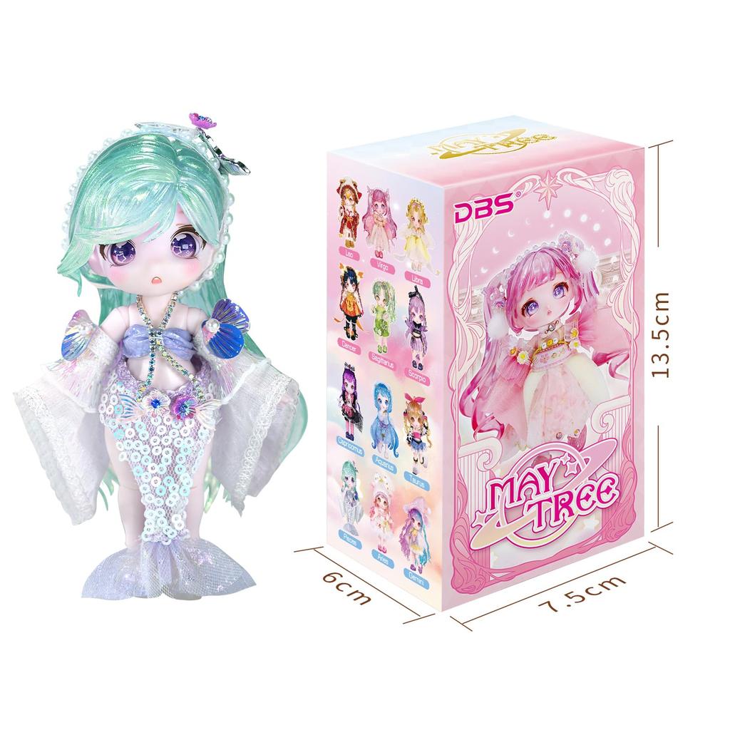 ICY Fortune Days 13cm BJD Doll - Anime Style Doll Set, Perfect for Gifts, Decoration, DIY Exercise, and Collections, Girl's Doll 8+ (Pisces)
