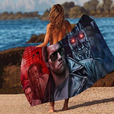 Movie T-TERMINATOR Anime Beach Swimming Towel Soft Absorbent Washcloth Children's Gifts For Kids Travel Camping Gym