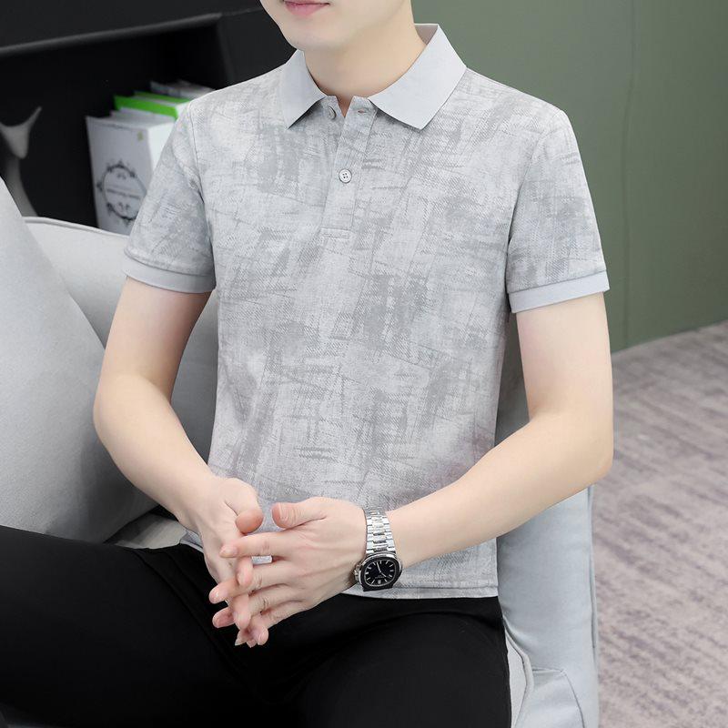 Bu Yi Fan Men s Ice Silk Polo Shirt (M-4XL) - Trendy Summer Short Sleeve T-shirt 2XL