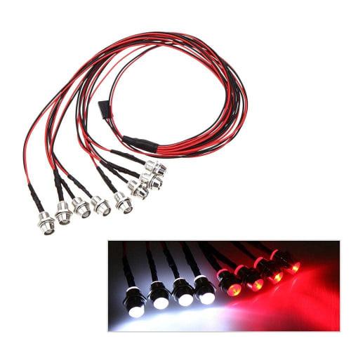 [Generic] HSP RC Car 8 LED Light Kit Upgrade Parts, 5mm White LEDs + Red LEDs, ABS