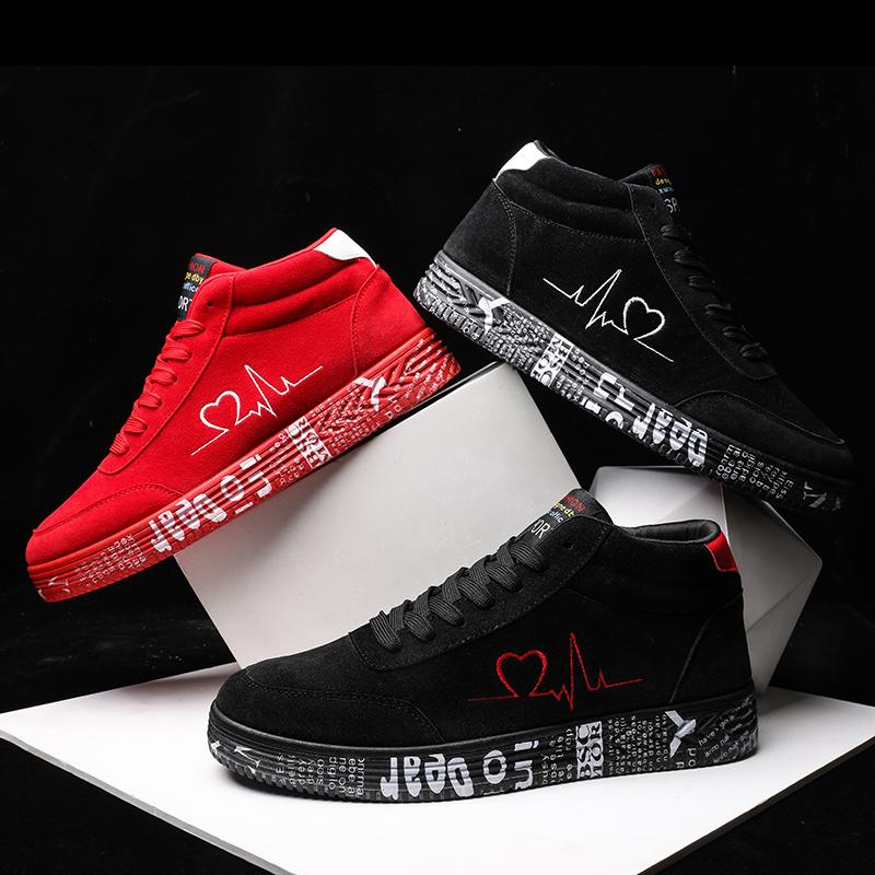 Fashion Red High Top Sneakers Women Shoes 2025 Spring Canvas Running Women's Casual Sport Shoes Man Graffiti Basket Femme Big Size 35-44