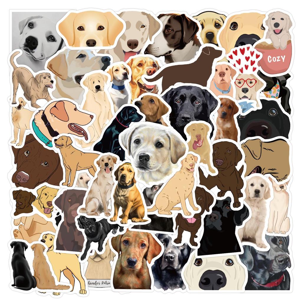Labrador Animal Doodle Stickers - 60 Waterproof Sheets for Car, Notebook, and Luggage Decoration