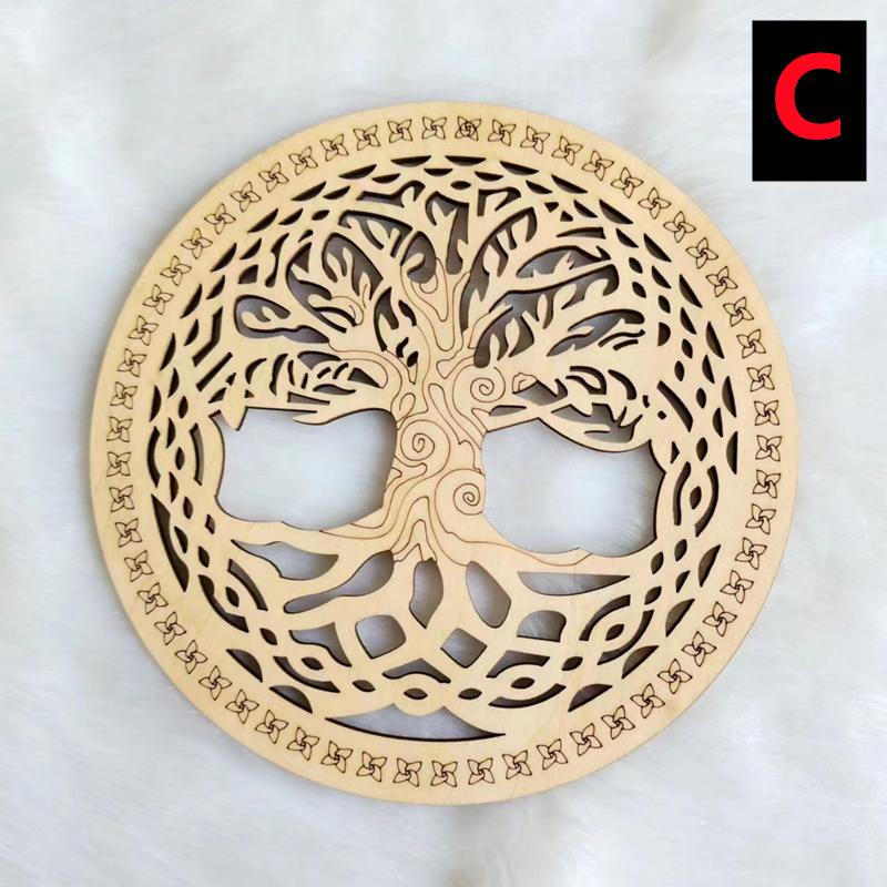 New Wooden Wall Sign Flower of Life Shape Laser Cut Wood Wall Decor Coasters Craft Making Sacred Geometry Meditation Ornament