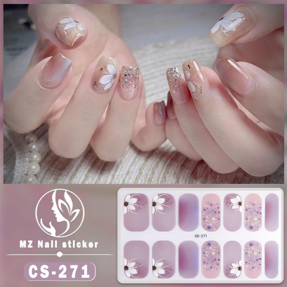 New waterproof no-bake gel nail polish film full sticker New Year's nail art film paper nail film paper patch
