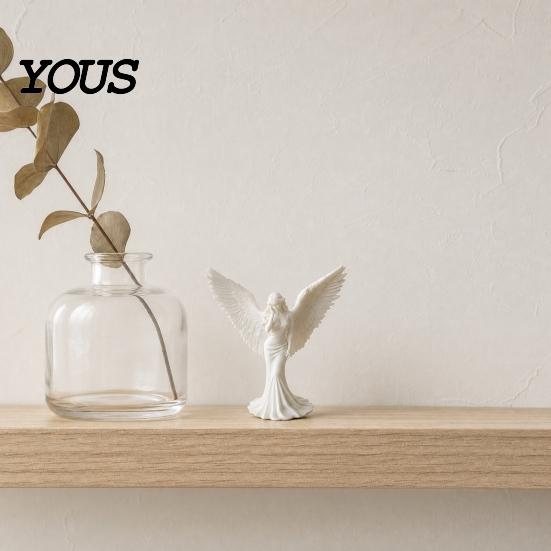 Elegant Angel Home Accent 3D Printed Figurine with Large Wings, Decorative Statue, Smooth Edge Sculpture Art Crafts Decoration for Shelf