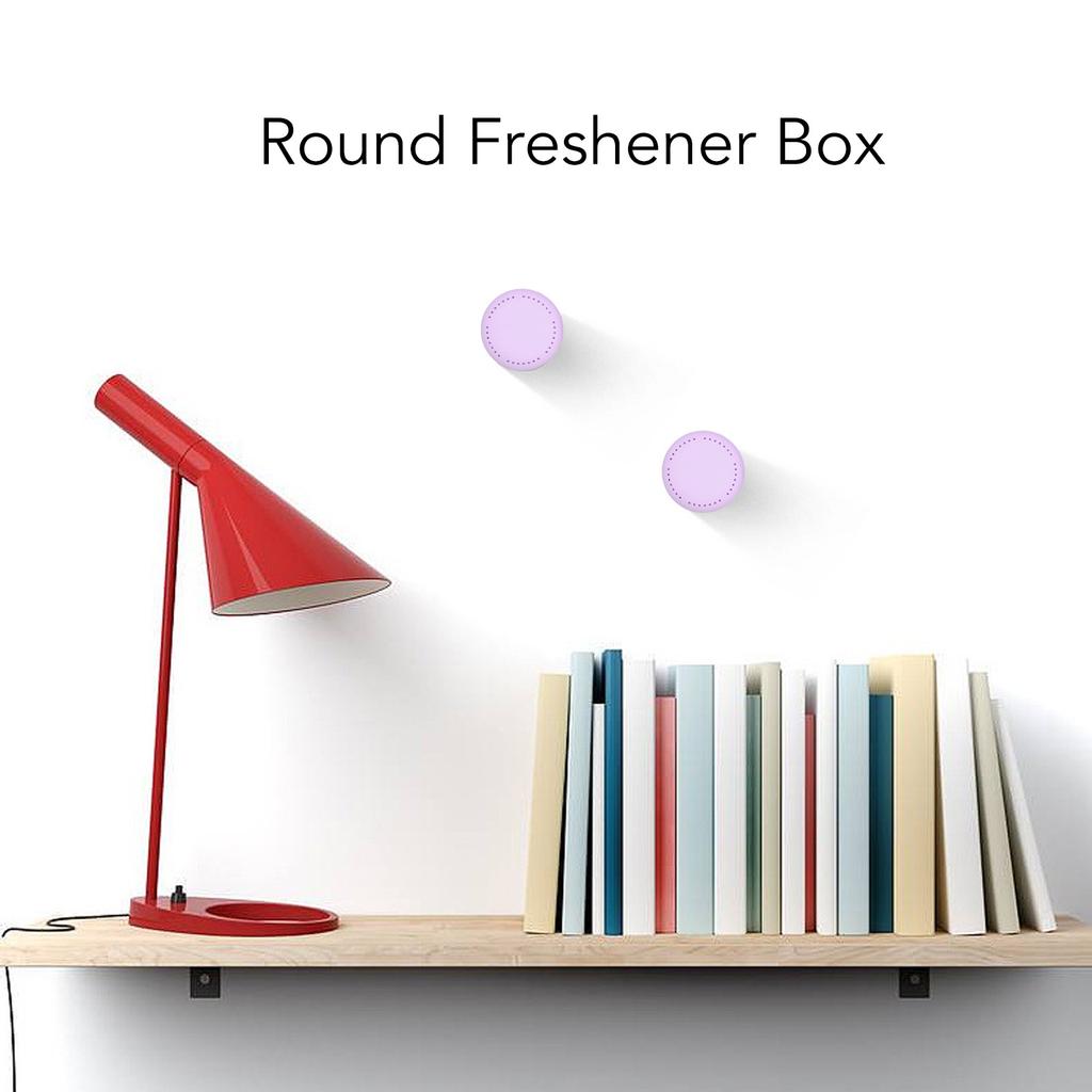2pcs Adhesive Freshener Box Portable Remove Odor Round Freshener Box for Wardrobe Purple