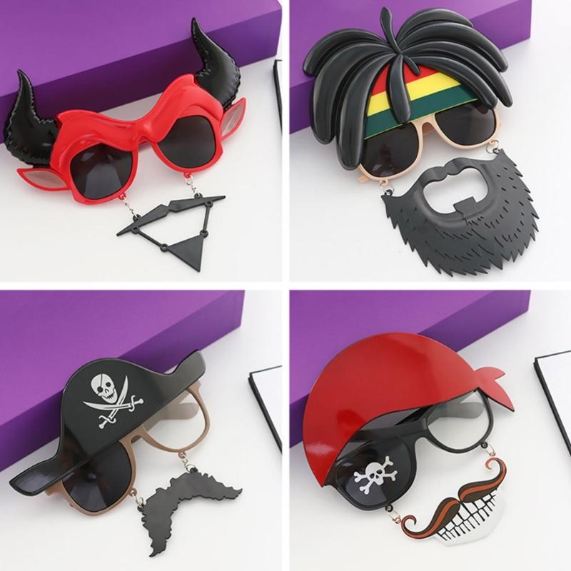 Halloween Glasses Funny Beard Glasses Skull Pirate Navy Cosplay Costume Festival Party Decoration Accessories Unisex