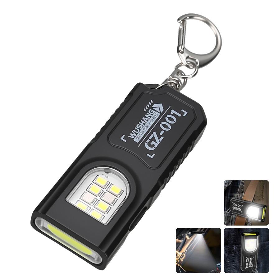 Mini Keychain Flashlight with Magnet Rechargeable Multifunction Torch Lamp Portable Clip on Flashlight Waterproof Camping Light