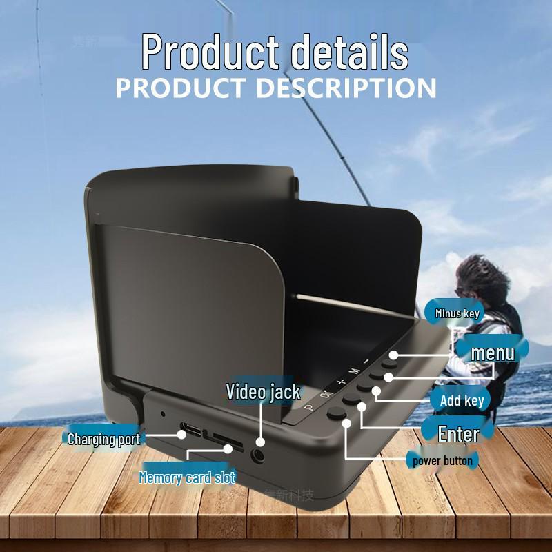 Underwater HD Night Vision Fish Finder Camera with Display and Video Recording