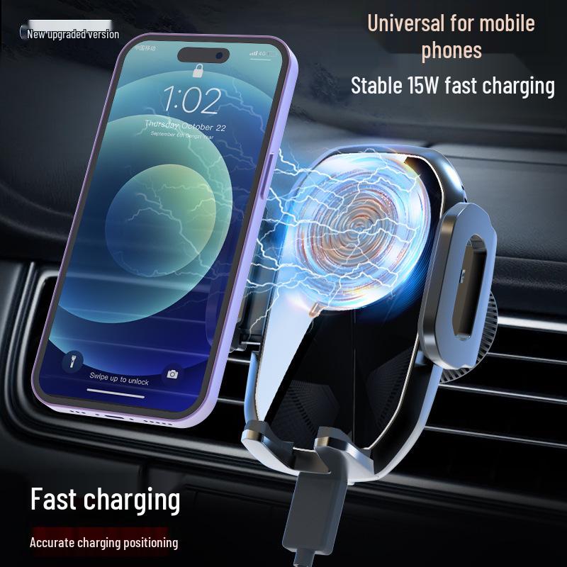 Universal 15W Fast Wireless Car Charger Mount for Apple & Android Phones