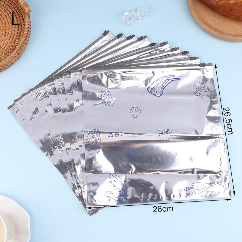 10Pcs Aluminum Foil Fresh-Keeping Bags Reusable Self-Seal Avoid Light Packaging Bag Thickened Food Storage Bags For Fruit Meat