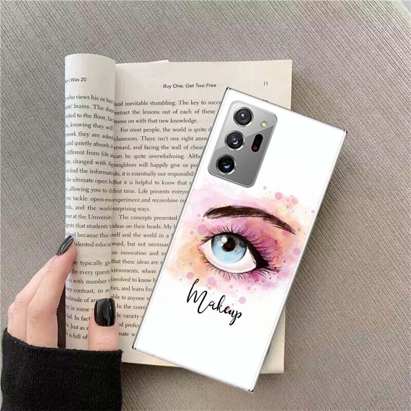 

Eyelash Makeup Lip Painted Phone Case For Samsung S24 S23 FE S22 S25 Ultra S21 Plus Galaxy S20 FE S25 Edge Cover Capa Soft TPU F Samsung S20 Ultra
