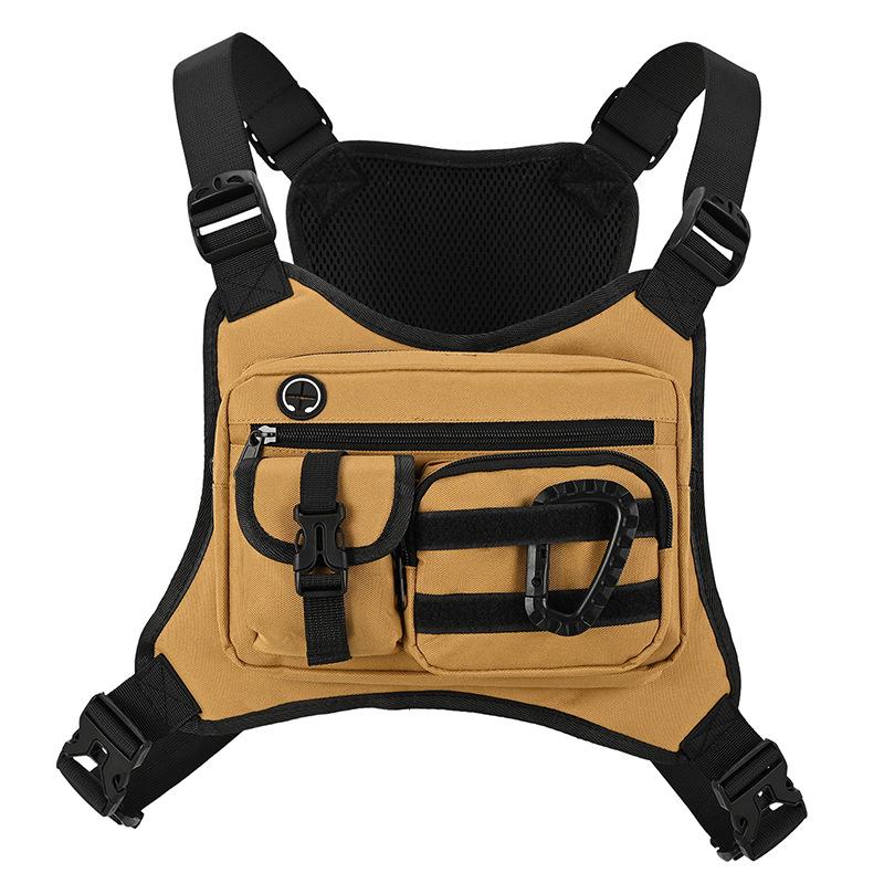Sac de poitrine pour homme, Sac gilet multi-usages pour équitation en extérieur, Équipement de camping imperméable et résistant à l'usure Other brun foncé