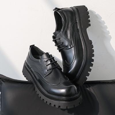Lace-Up Outdoor Male Shoes 2025 New Mens Brogue Casual Shoes Leather Men Business Shoes Fashion Thick Bottom Man Oxford Footwear