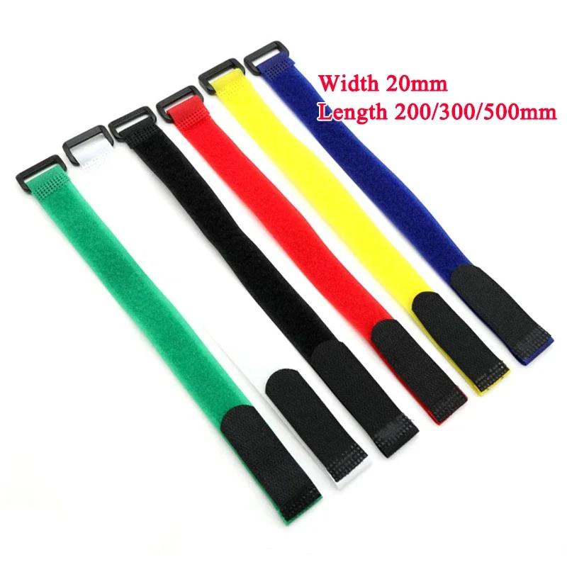 10/50pcs Cable Ties Reusable Self Adhesive Width 20mm Hook Loop Bundle Fastener Nylon Strap Reverse Buckle Line Wire Organizer
