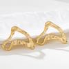 2026 European Style Geometric Hollow Metal Earrings for Women - Irregular, Exaggerated Design