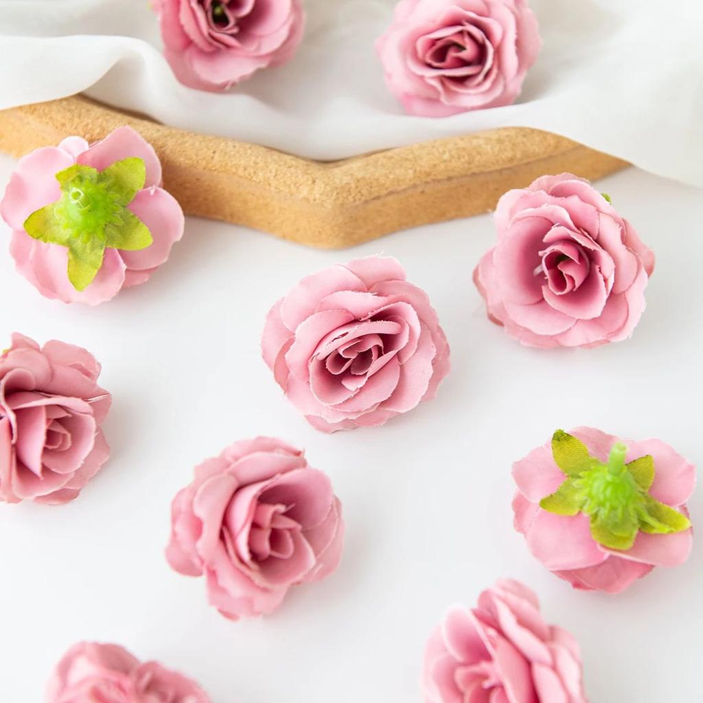 40/80pcs Artificial Flower Silk Rose Tea Bud Outdoor YardGarden arch Wreath Wedding Festival Home Decorat Festival Diy Gift Box