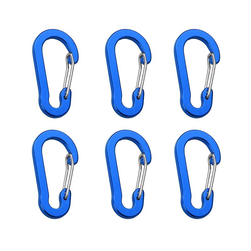 6Pcs/lot Aluminum Alloy Carabiner Keychain Outdoor Camping Climbing Snap Clip Lock Buckle Hook Fishing Accessories