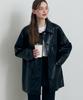 Drawfit Women Button Leather Half Jacket [Brown]